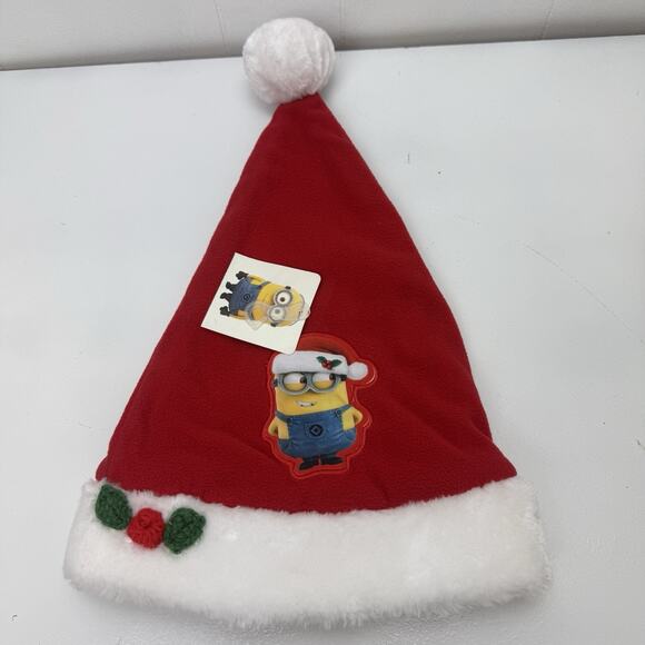 Despicable Me Minion Santa Hat Red White Christmas Holiday NWT - Picture 6 of 6